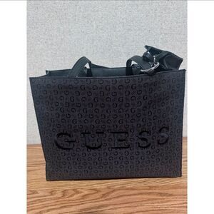 GUESS black tote bag with logo